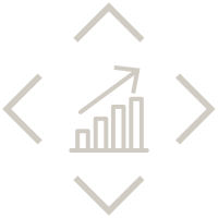 efficiency-icon growing bar graph with arrow pointing upwards